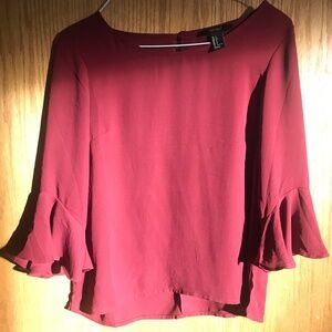 Maroon 3/4 sleeve blouse